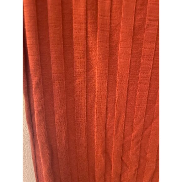 Reformation Rust Orange Ribbed Long-Sleeve Midi Dress Size XS Tencel & Spandex B - Picture 3 of 4